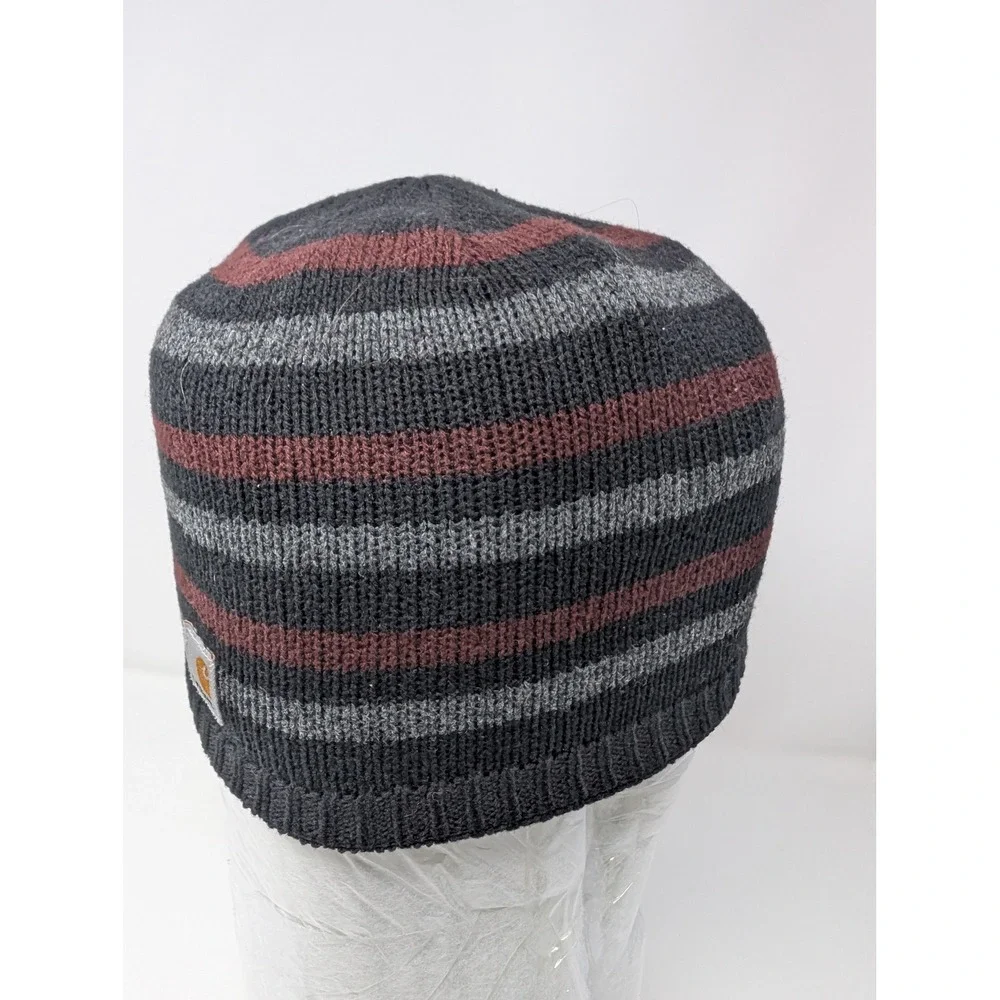 Northface Navy Fleece Lined Beanie + Carhartt Reversible Knit Hat Bundle‎ OS
